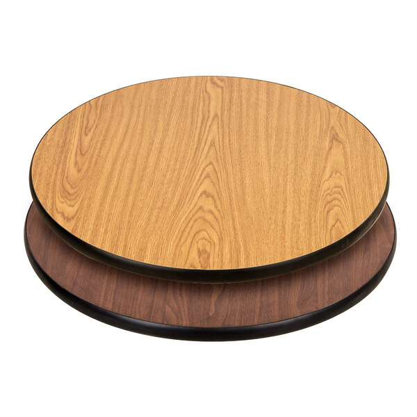 Lancaster Table Seating 24 Laminated, Round Walnut Table Top