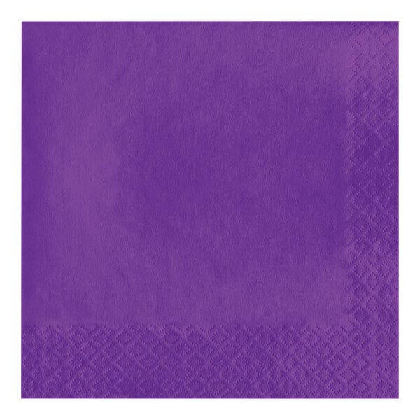 Creative Converting 318926 Amethyst 3-Ply 1/4 Fold Luncheon Napkin - 50/Pack