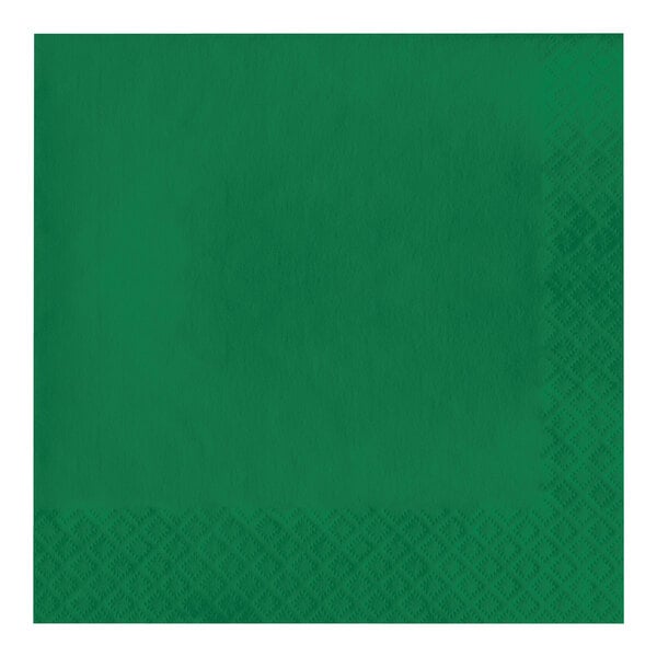 Creative Converting 58112B Emerald Green 3-Ply 1/4 Fold Luncheon Napkin - 50/Pack