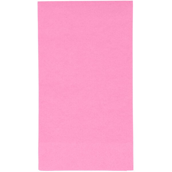 A pink paper towel with a white border.