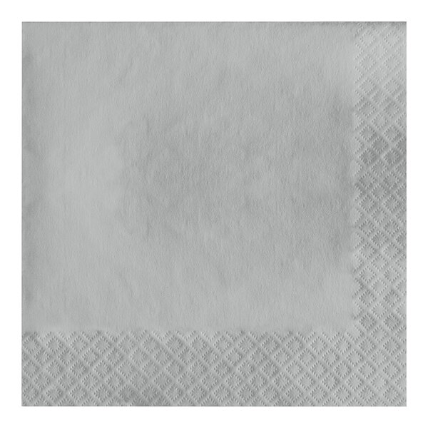 Creative Converting 663281B Shimmering Silver 2-Ply 1/4 Fold Luncheon Napkin - 50/Pack