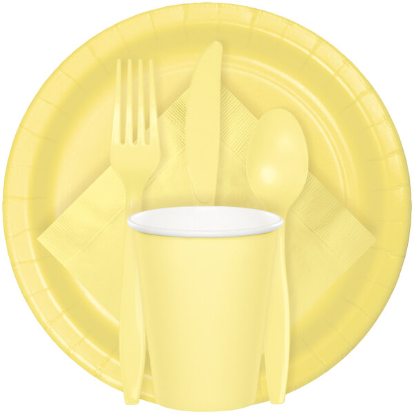 Creative Converting Touch of Color 24 Count Paper Lunch Plates, School Bus Yellow , One Size 