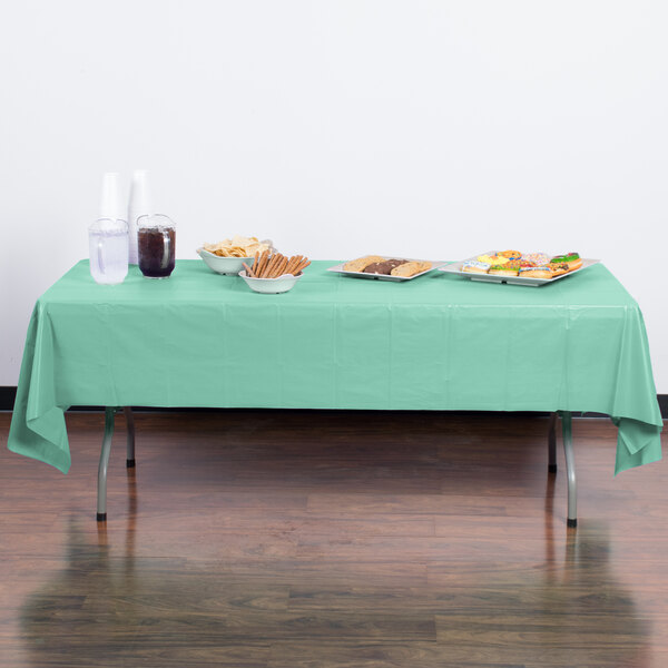 Creative Converting 318901 54 X 108 Fresh Mint Green Plastic Table Creative Converting 318901 54 X 108 Fresh Mint Green Plastic Table Cover