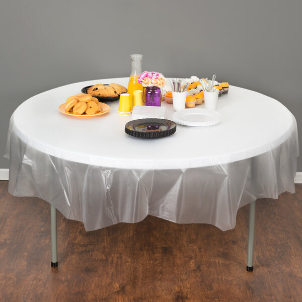 Creative Converting 700418 82 Clear Octyround Plastic Table Cover