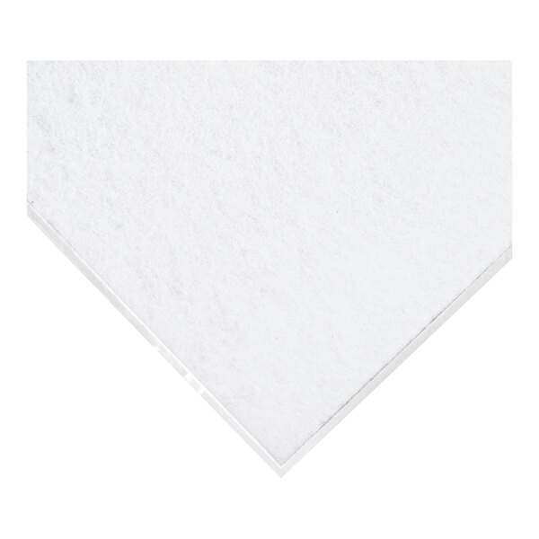 A large white mat with a textured surface and a pointed end, designed for floor use.