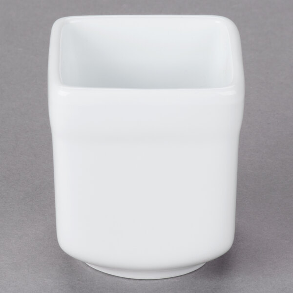 A white square Libbey sampler cube with a square top.