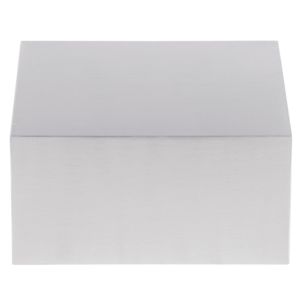 An American Metalcraft stainless steel rectangular riser on a white background.