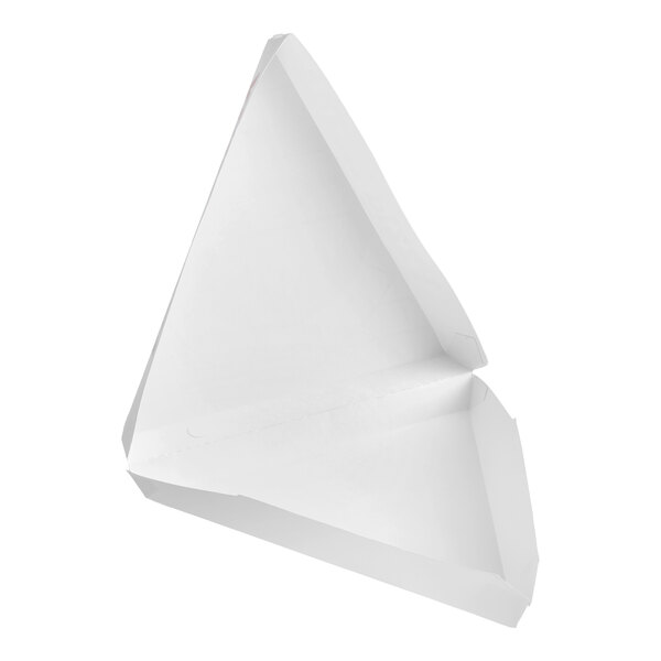 Choice White Clay Coated Clamshell Pizza Slice Box - 20/Pack