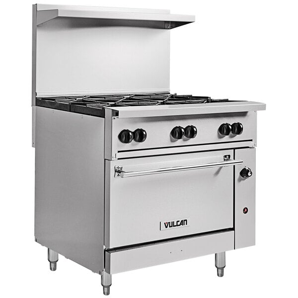 Viking 36” Stainless Steel Gas Range 6 Open Burners Huge Oven Broil  Convection
