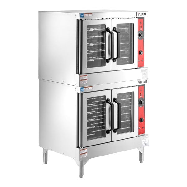 Vulcan VC44GD-LP Liquid Propane Double Deck Full Size Gas Convection Oven with Solid State Controls - 100,000 BTU