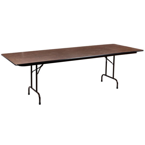 Correll Folding Table, 36" x 96" Melamine Top, Walnut