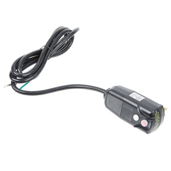 A black Noble Products power cord with a plug.