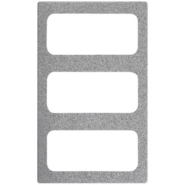 A grey rectangular Vollrath Miramar adapter plate with white rectangles.