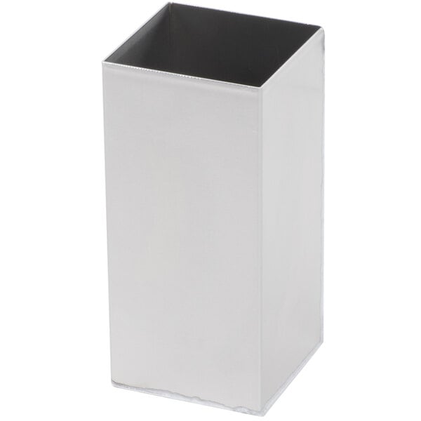 A white rectangular Polar Temp aluminum freeze can with a black lid.