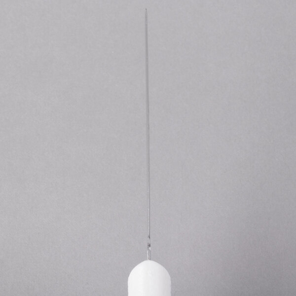 A Mercer Culinary clam knife with white textured handle.