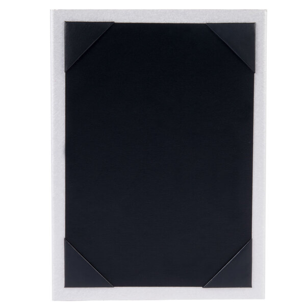 A black rectangular Menu Solutions displayette with a white border and black lines.