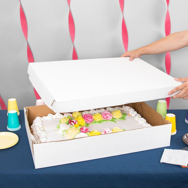 White Cake Box 12 Inch With Removable Lid Pack Quantity 1