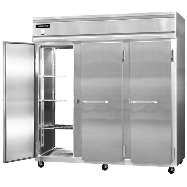 A large stainless steel Continental Refrigerator with two doors.