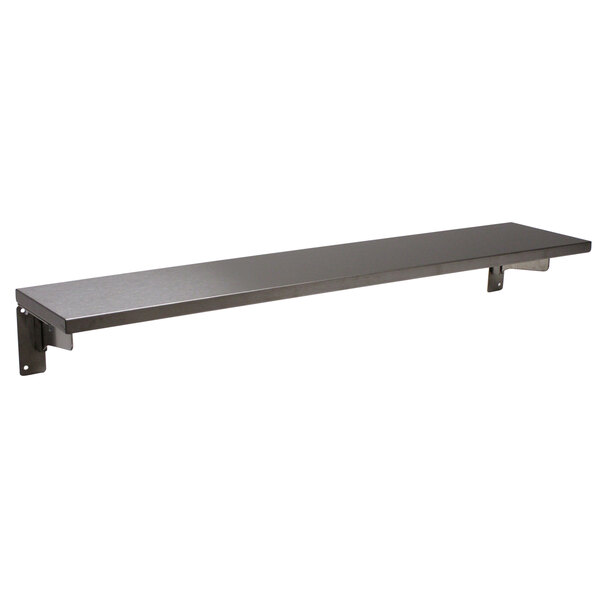 An Advance Tabco stainless steel flat tray slide shelf with fixed brackets.