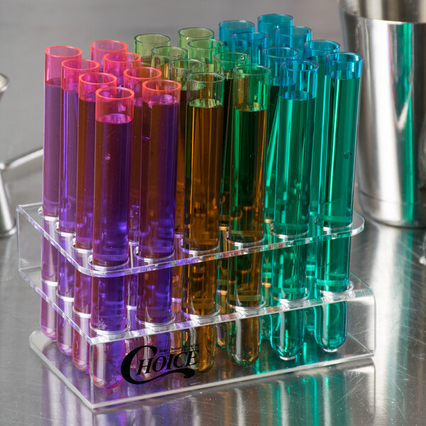 Choice 5 5/8" Neon Plastic Test Tube Shot / Shooter with Assorted