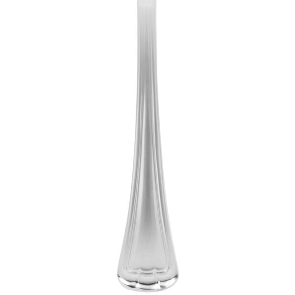 A close-up of a Libbey stainless steel demitasse spoon.