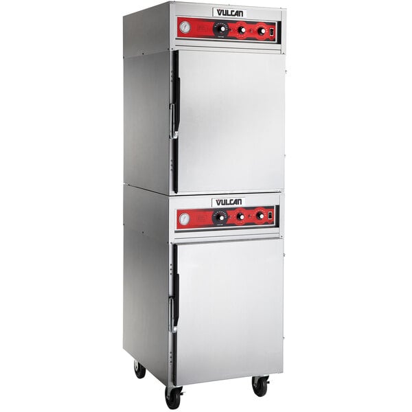 A Vulcan VRH88 full height cook and hold oven with two doors.