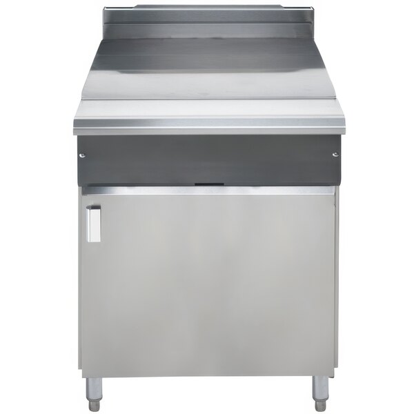 A white rectangular Vulcan VWT24B spreader cabinet with a stainless steel counter.