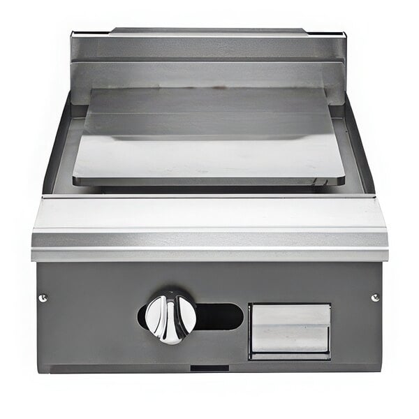 A Vulcan V Series stainless steel heavy-duty plancha range with a burner.