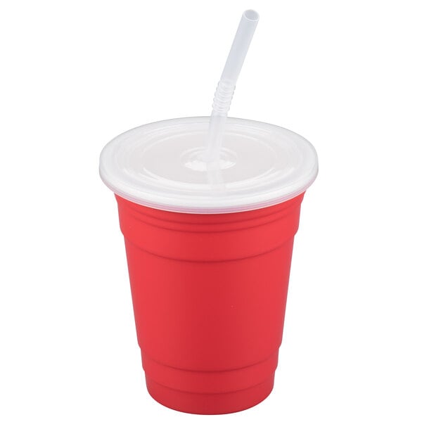 Get Sc 16 Set R To Go Oz Red Customizable Plastic Reusable Tumbler Lid And Straw 24 Case Get Sc 16 Set R To Go Oz Red