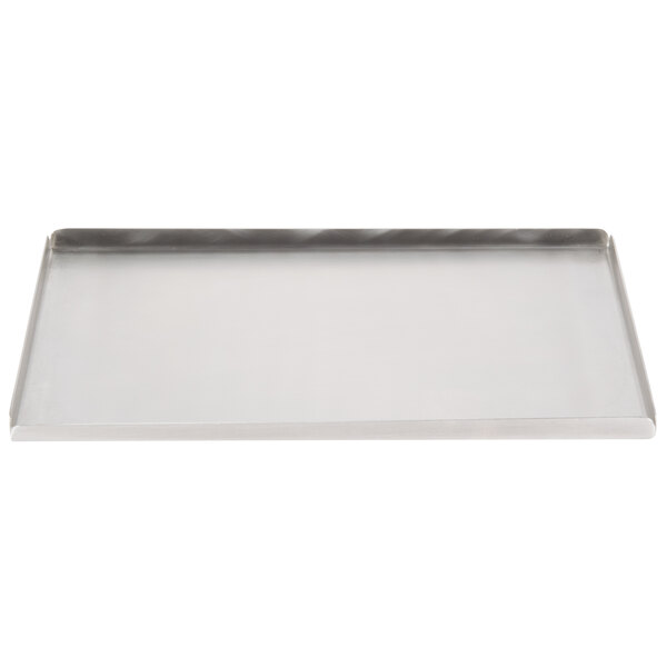An American Metalcraft stainless steel tray on a white counter.