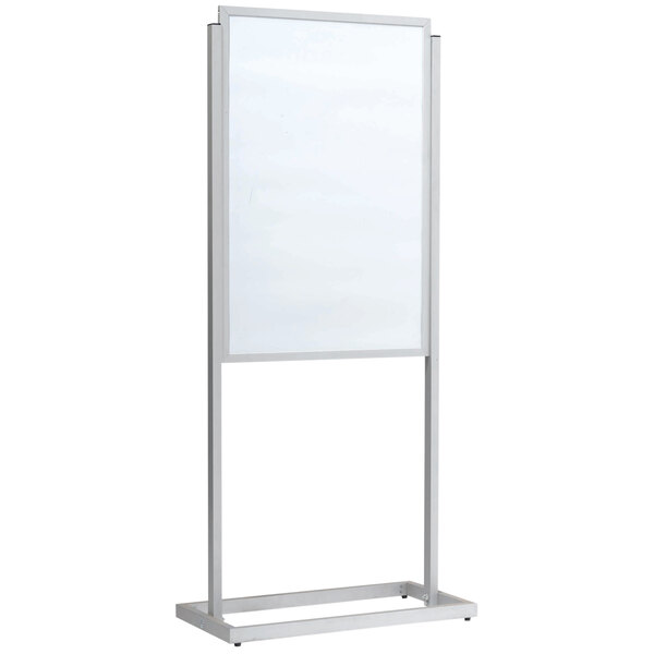 Aarco BPH1S Boaster 24 1/2" x 63" Silver Double Sided Freestanding