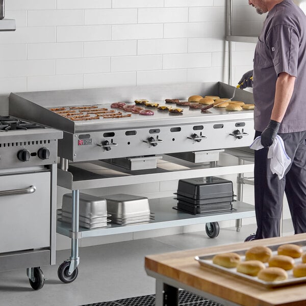 Wolf by Vulcan AGM60-NAT Natural Gas 60" Heavy-Duty Gas Countertop Griddle with Manual Controls - 135,000 BTU