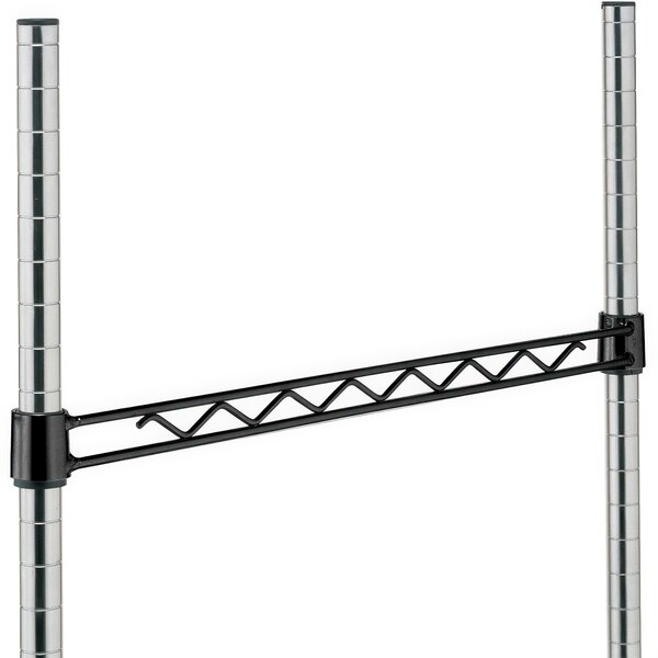 A Metro black metal hanger rail.