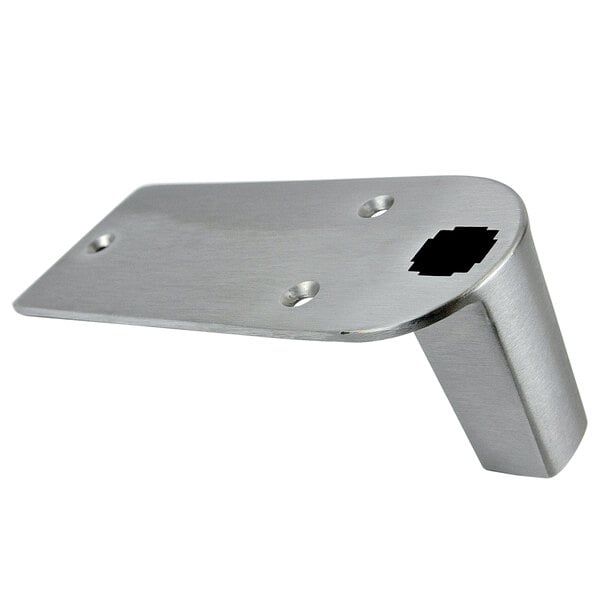 A stainless steel base for an Edlund manual can opener with a hole in the middle.