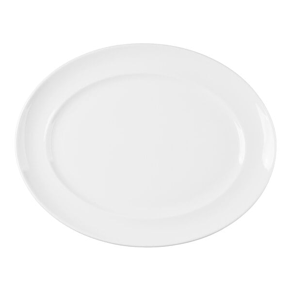 A large white oval porcelain platter.