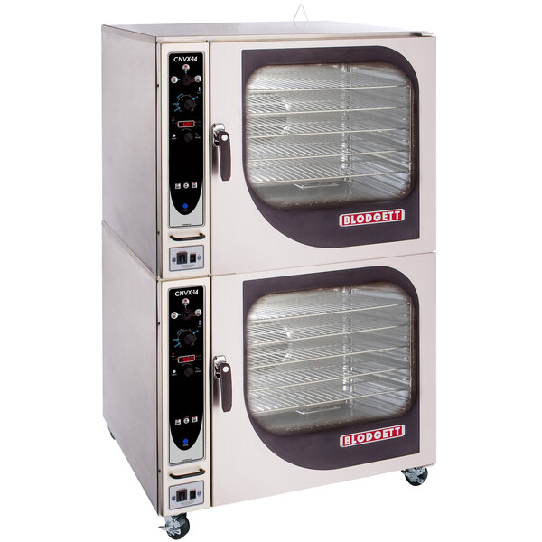 A Blodgett liquid propane commercial convection oven with two glass doors.