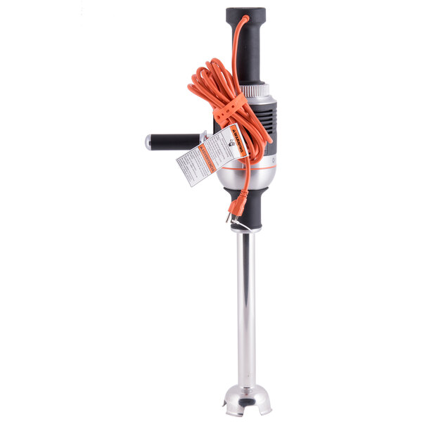 The orange cord of a KitchenAid KHBC414OB 400 series immersion blender.