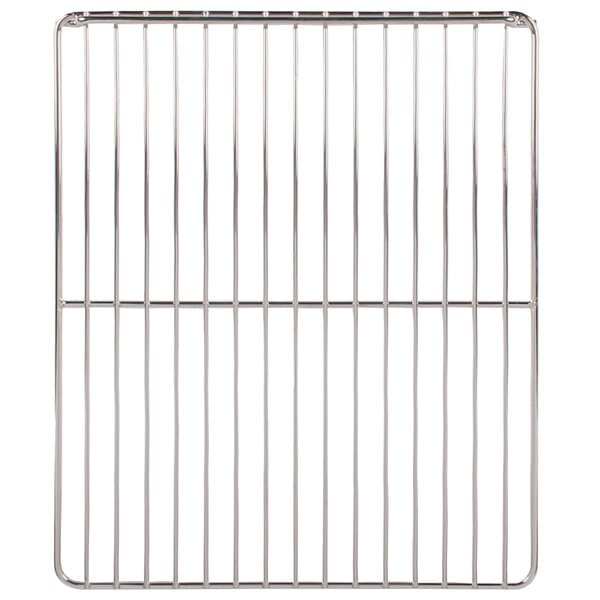 A Cooking Performance Group stainless steel oven rack with a metal grid.