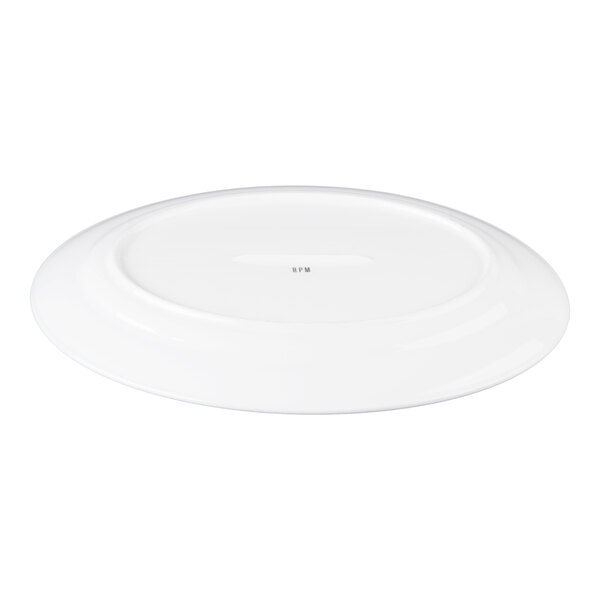 A white oval porcelain platter.