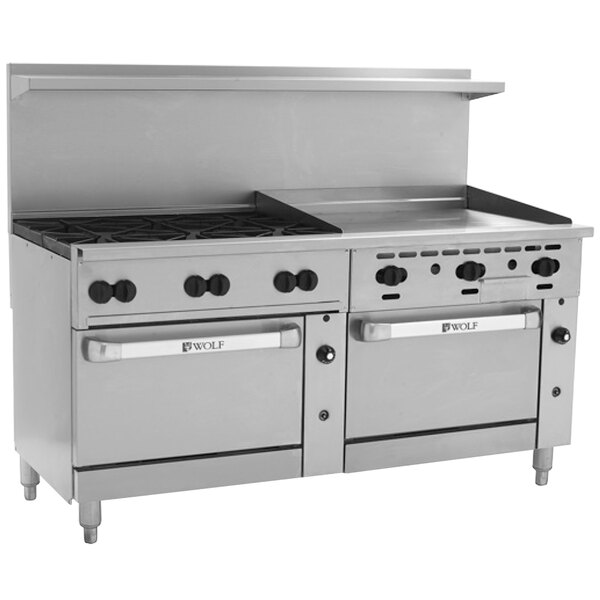 Wolf C72cc 6b36gn Challenger Xl Series Natural Gas 72 Manual Range Wolf C72cc 6b36gn Challenger Xl Series Natural Gas 72 Manual Range With 6 Burners 36 Right Side Griddle