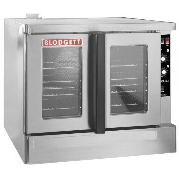 A large stainless steel Blodgett liquid propane convection oven with two doors.