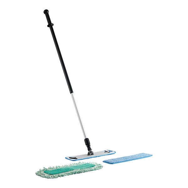 A Lavex microfiber mop kit with wet and dry pads.