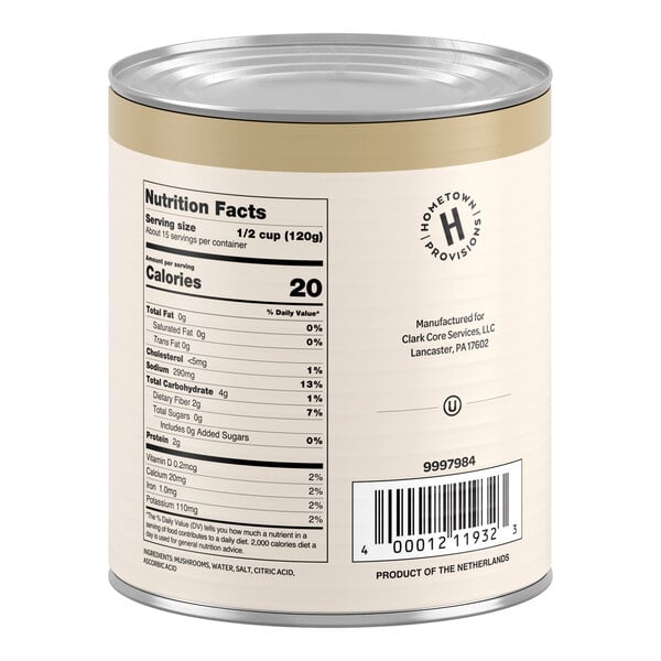 Hometown Provisions #10 Can Sliced Mushrooms - 6/Case
