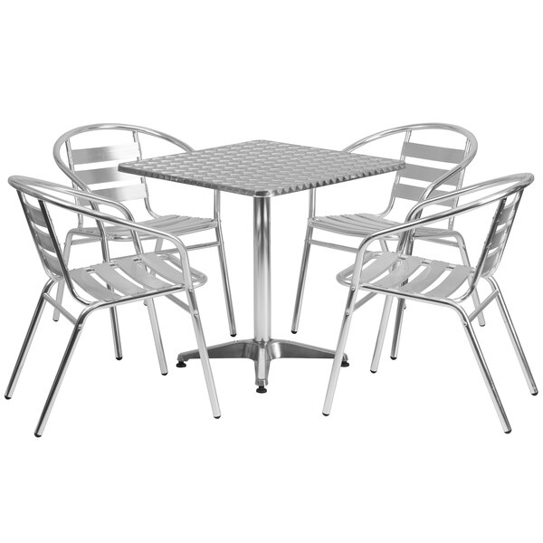 Flash Furniture Metal Table Chair Set Webstaurantstore