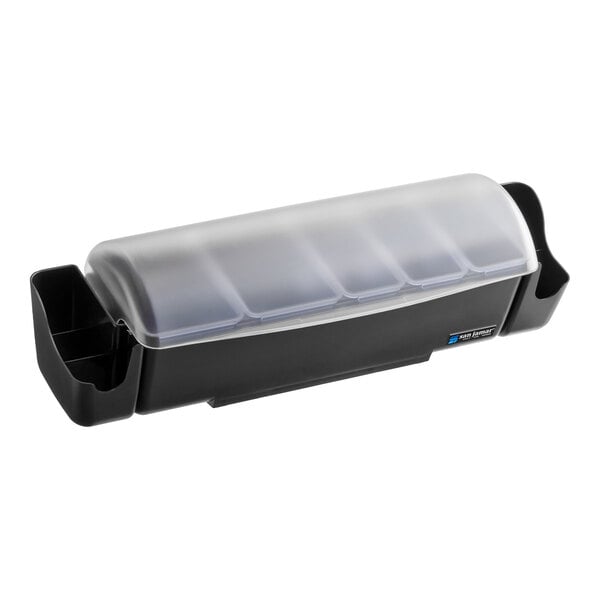 San Jamar BD4023S The Dome 5-Compartment Condiment Bar with Snap-On Caddies