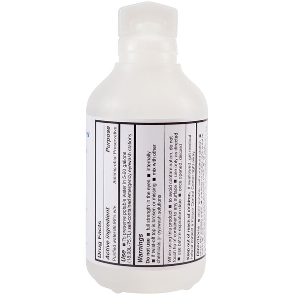 A white Haws bottle with a black label.