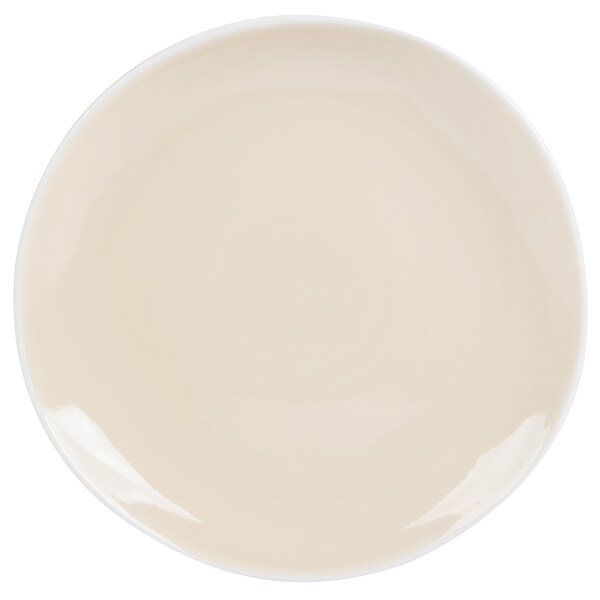 A white porcelain plate with a white rim.