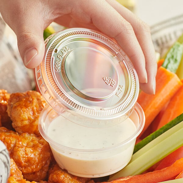 Choice 3.25-5 oz. Clear Plastic Lid - 50/Pack