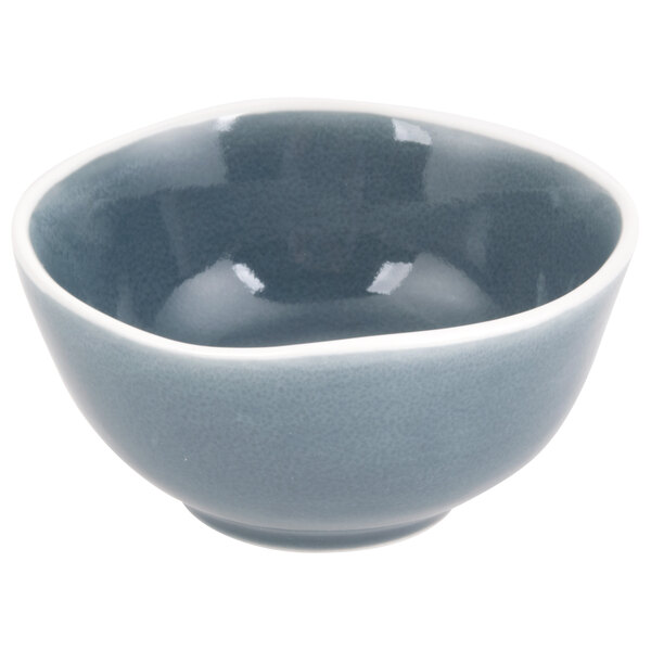 An Arcoroc Canyon Ridge blue and white porcelain bowl.