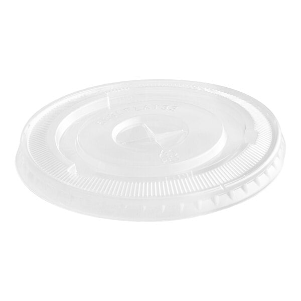 Choice Clear Plastic Flat Lid with Straw Slot - 32 oz. - 500/Case